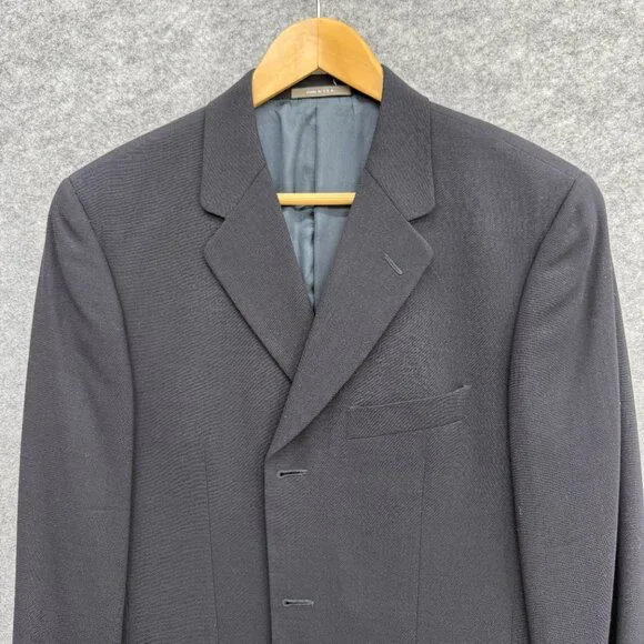 Calvin Klein Blazer Jacket Men's 3 Button Single Breasted 100%Wool Blue Gray 38S